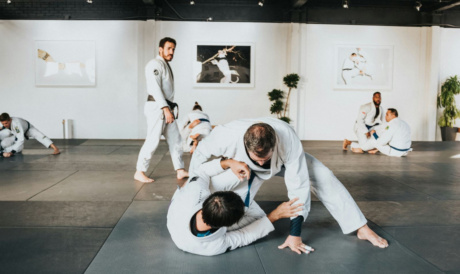 Two men doing martial arts